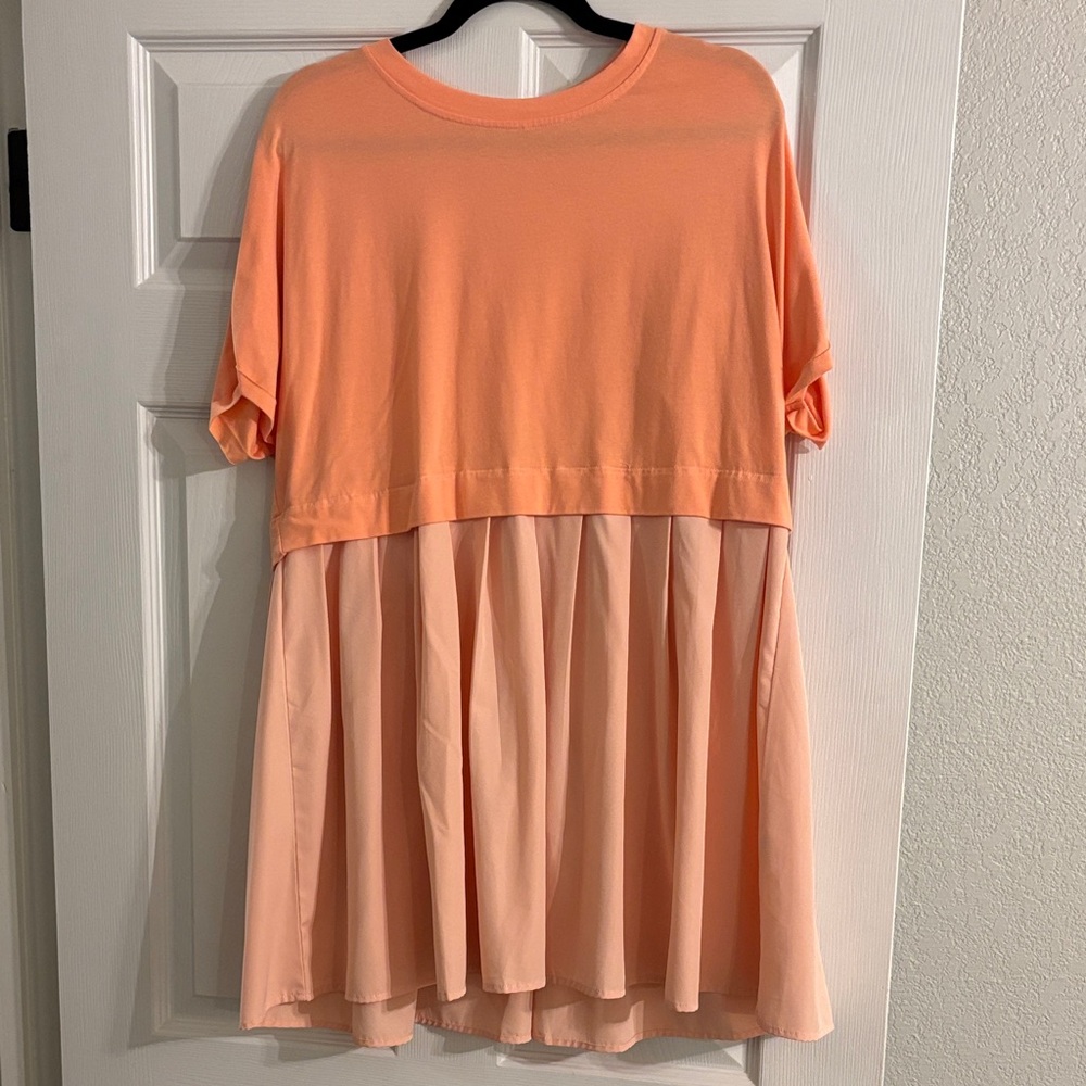 Peach Two-Tone Dress